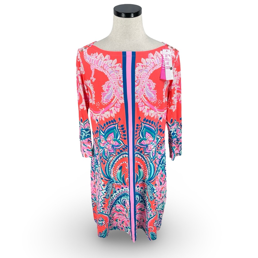 Lilly Pulitzer Womens XL Pink Paisley UPF 50+ Sophie Tunic Dress Tangerine Dream